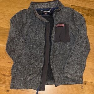 Gray Fleece Zip-Up fleece Jacket vineyard vines